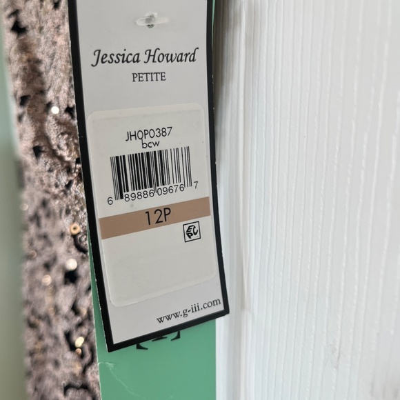 Jessica Howard Glitter Lace Sheath Dress, 12P, (NWT) - Picture 3 of 7